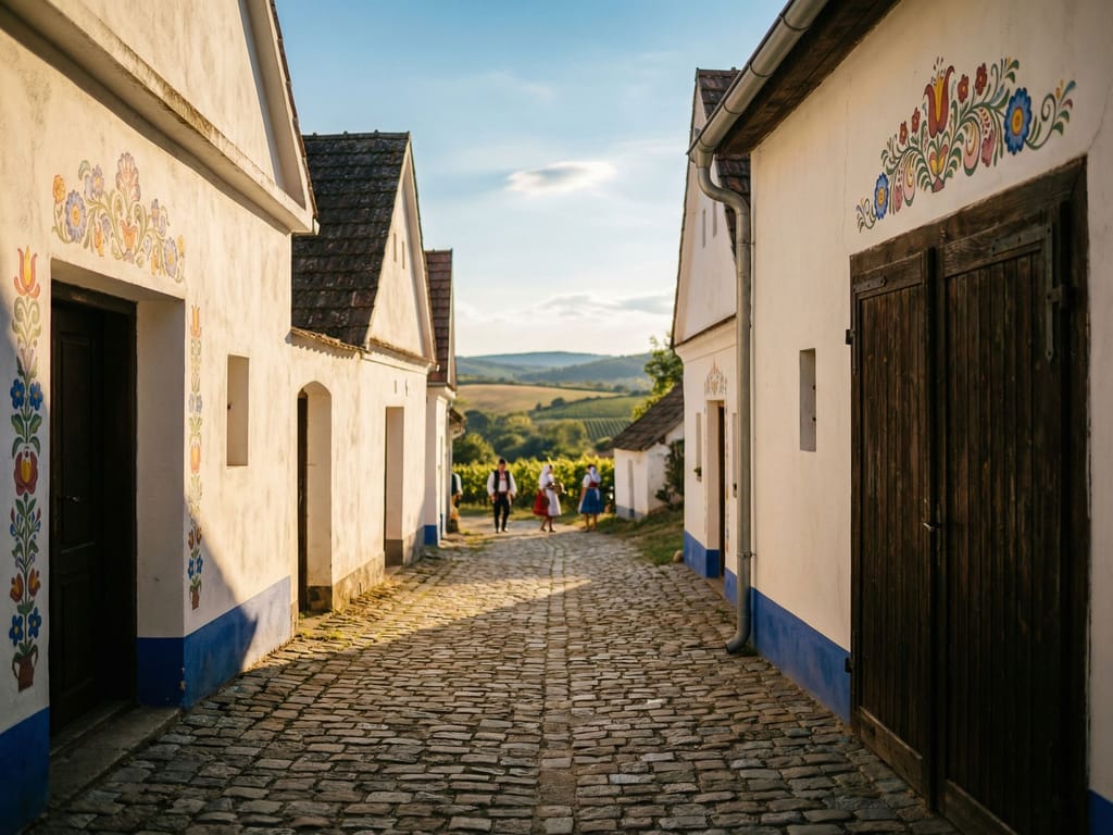 Historická ulička vinných sklepů v Petrovských Plžích