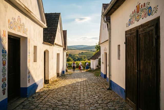 Historická ulička vinných sklepů v Petrovských Plžích